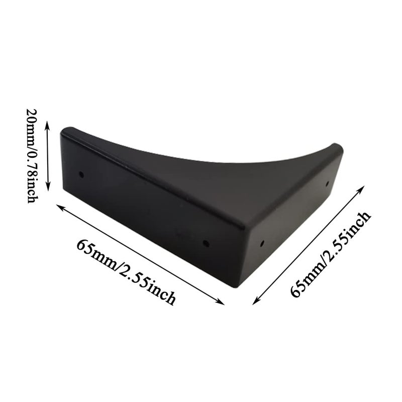 LLHDKF 4 Pcs Black Metal Corner Protector Box Edge Safety Guard Cabinet Furniture Corner Metal Bumpers - Image 2